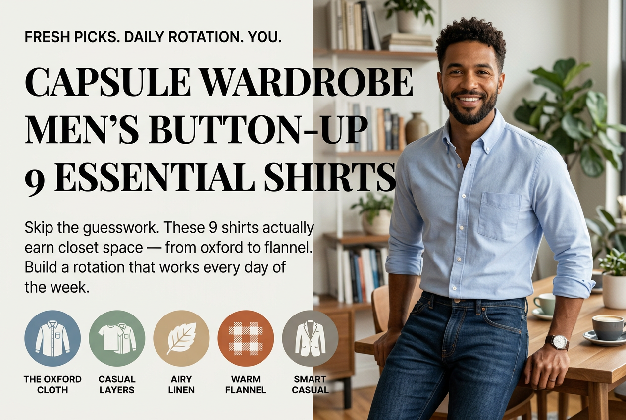Men's Button-Up Shirts: 9 Essential Picks for Your Capsule Wardrobe