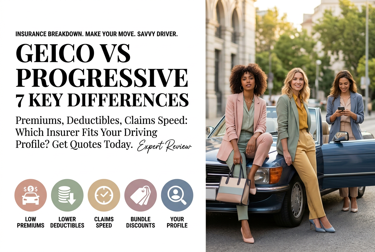 Geico vs Progressive: 7 Key Differences in Premiums, Deductibles & Claims Speed