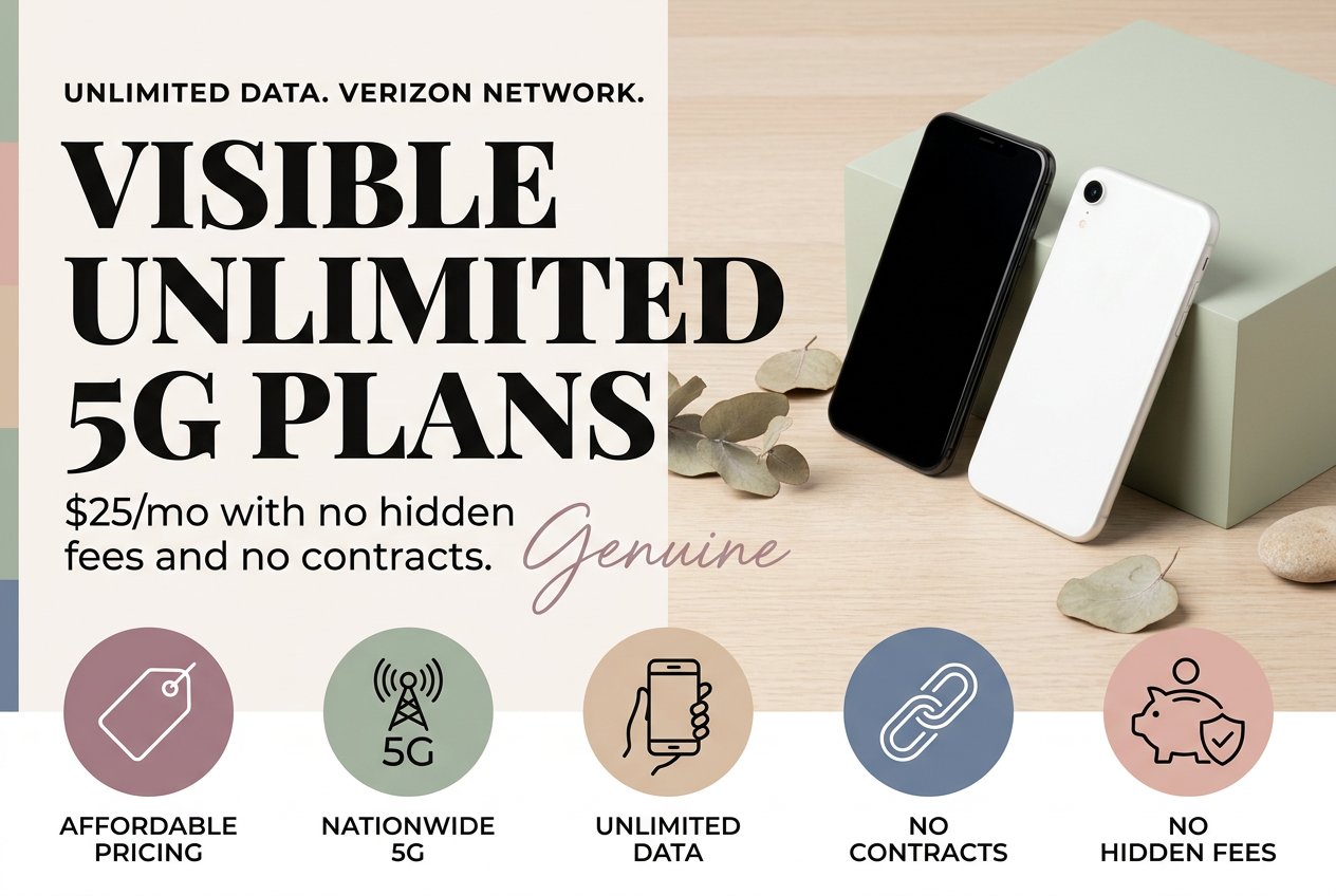Visible Unlimited 5G Plans: $25/mo on Verizon's Network with No Hidden Fees